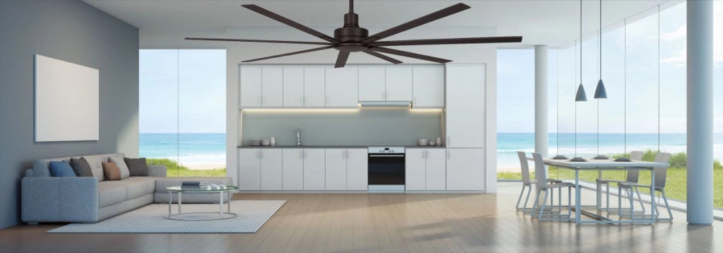 Vam Ventilatore da soffitto OUTDOOR industriale bronzo 200 cm 9 pale di alluminio colore bronzo con telecomando 6 velocitÃ