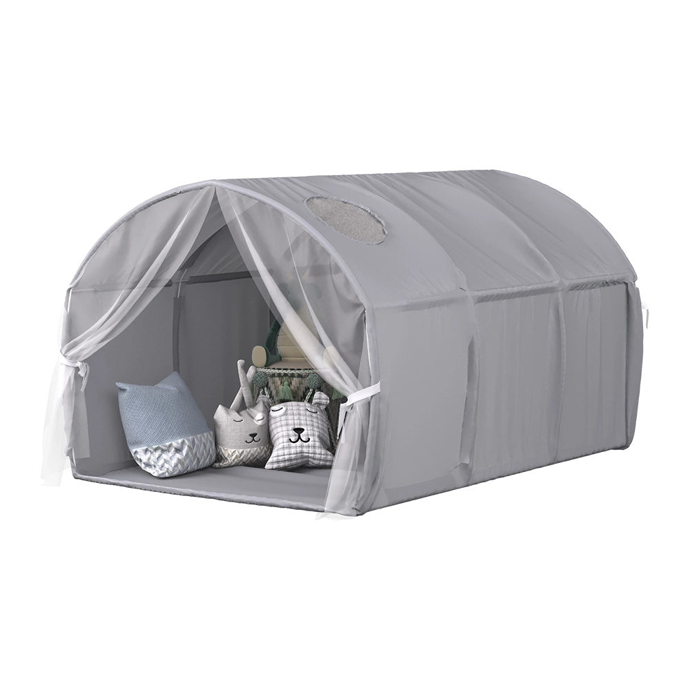 Vitalispa Tenda a tunnel Grigio 100 x 80 cm con finestra e rete