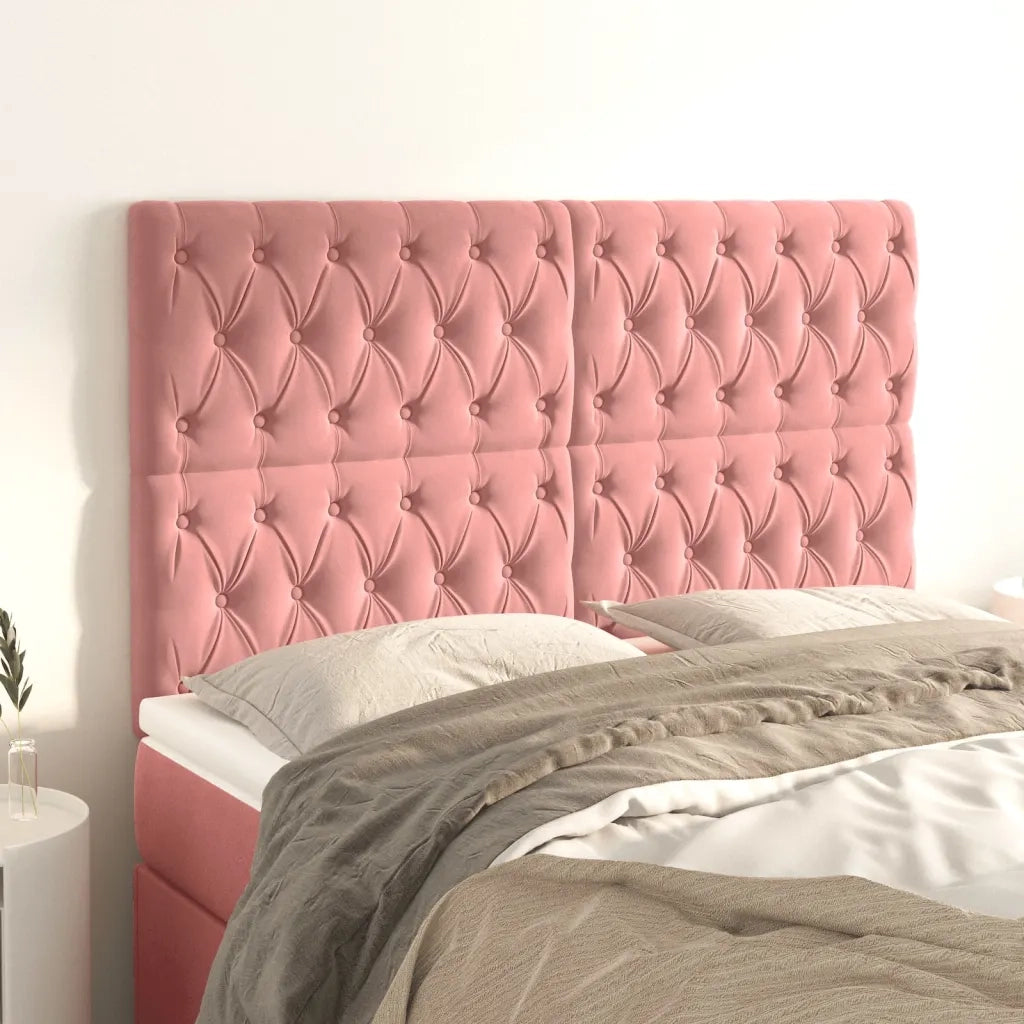 Testiera | Testata Rosa 144x7x118/128 cm Velluto