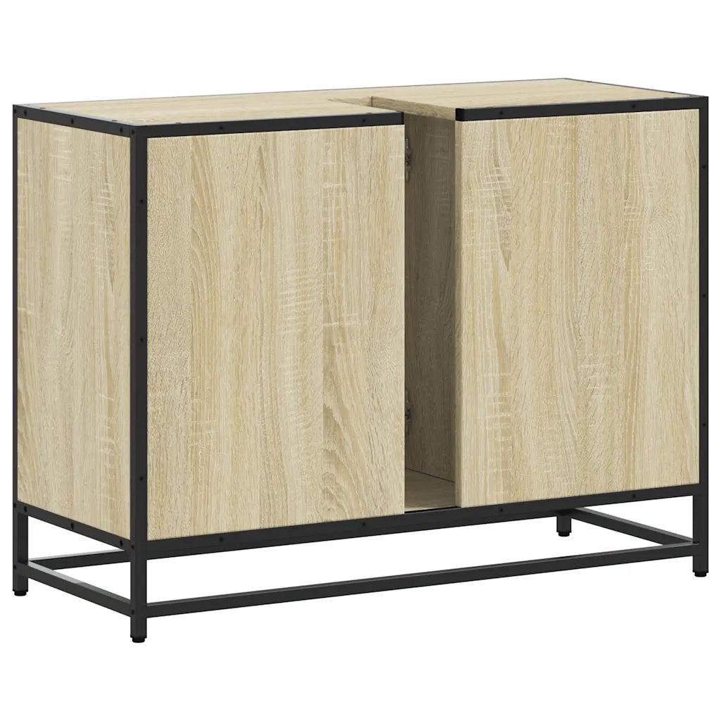 Mobile Lavabo Bagno-Armadietto da bagno Rovere Sonoma 60x30x60 cm Legno Multistrato 574425