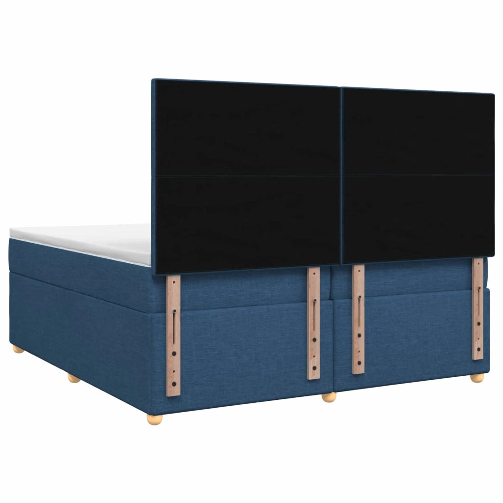 Letto box spring con materasso Blu 200 x 200 cm Tessuto 3455433