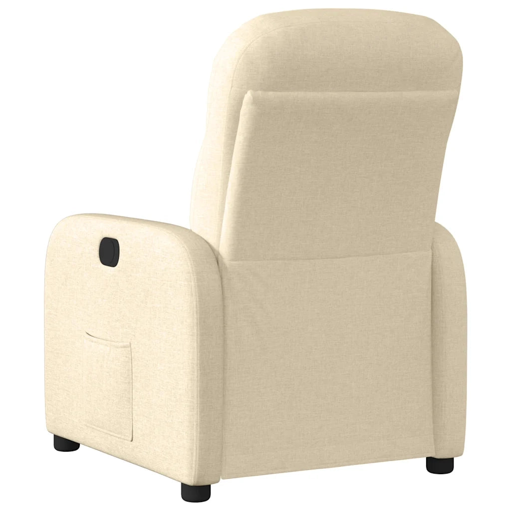 Poltrona | Sedia Relax Reclinabile in Tessuto Crema