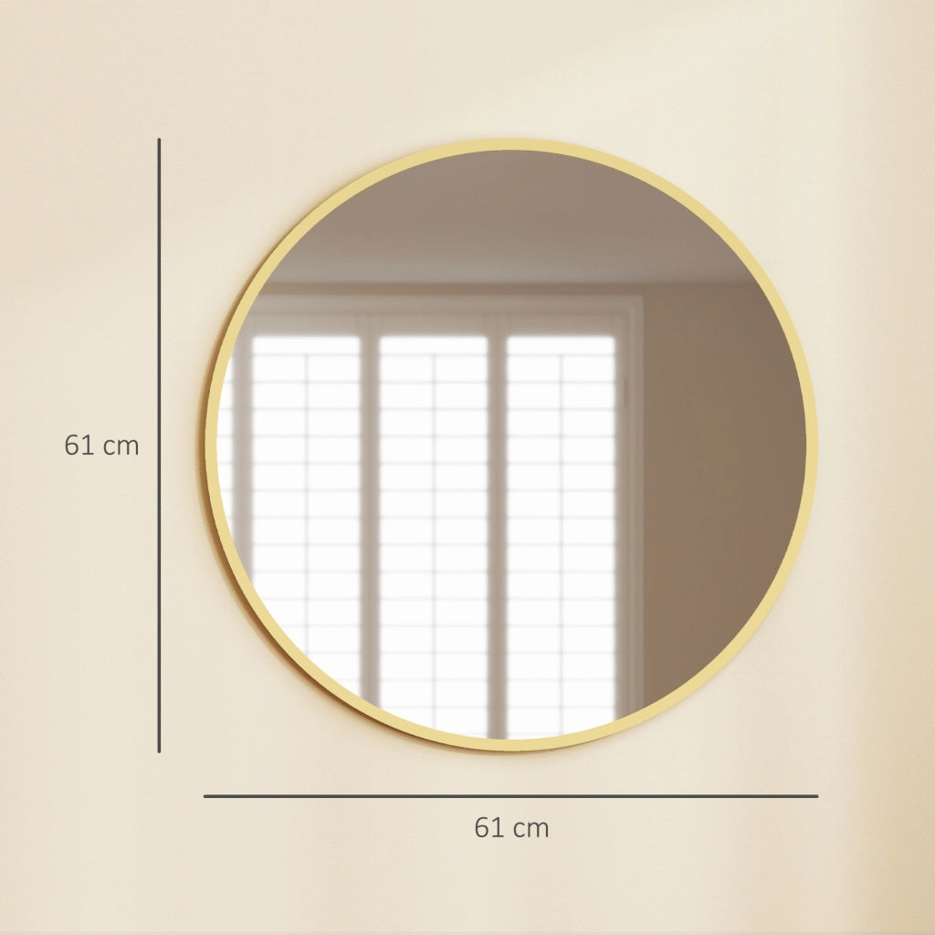 Specchio da Parete Moderno ¨C Minimal ¨C Oro 61x61 cm