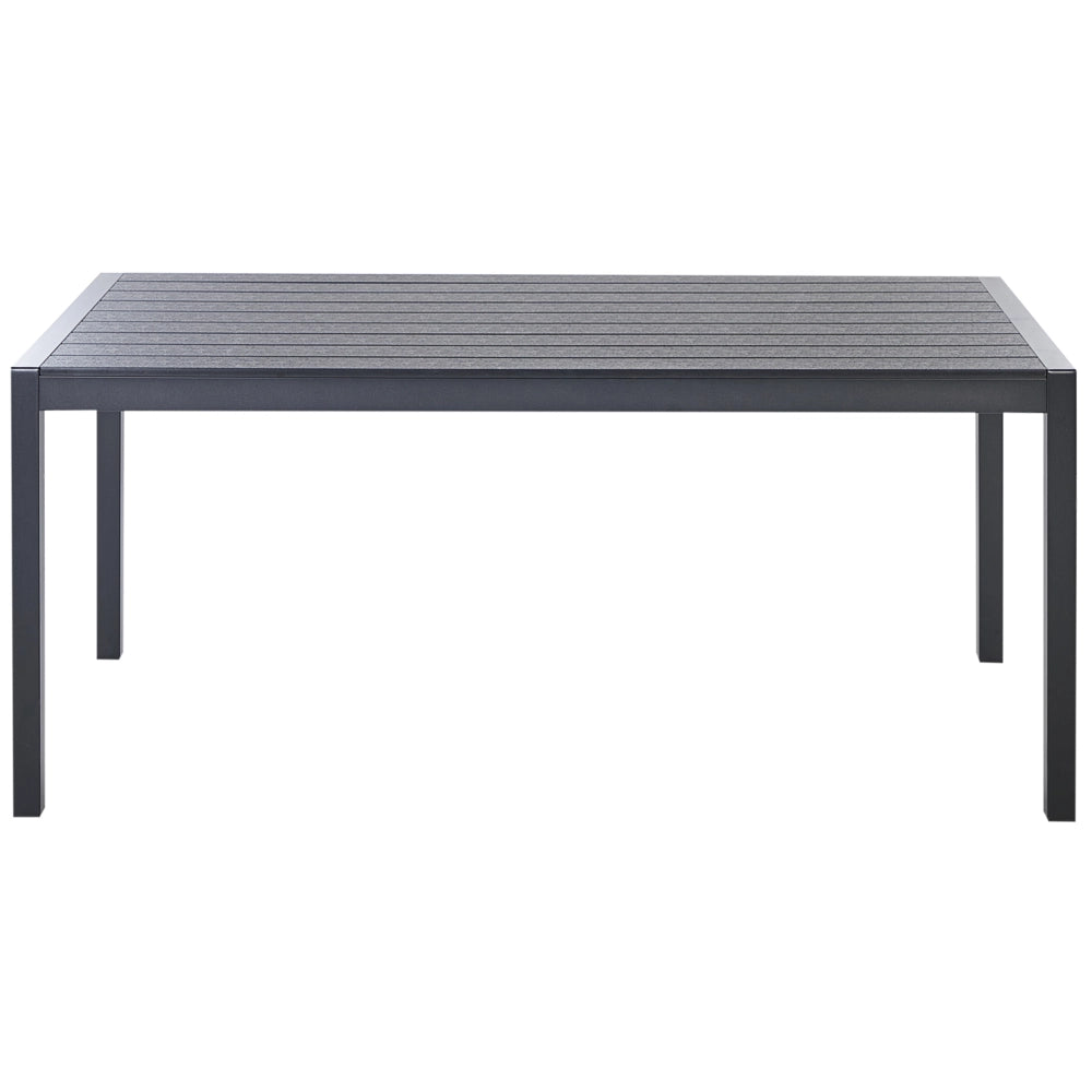 Set da Giardino 6 Sedie Tavolo Rettangolare Nero in Alluminio Anodizzato