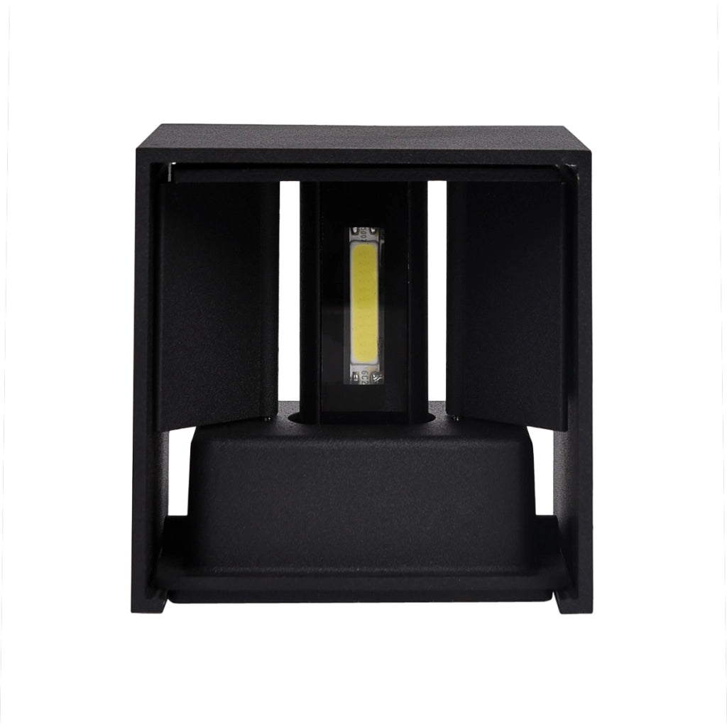 APPLIQUE LED CUBO NERO 10W LUCE FREDDA 6500K° CON DOPPIA EMISSIONE - DESIGN MODERNO IP65 PER ESTERNI