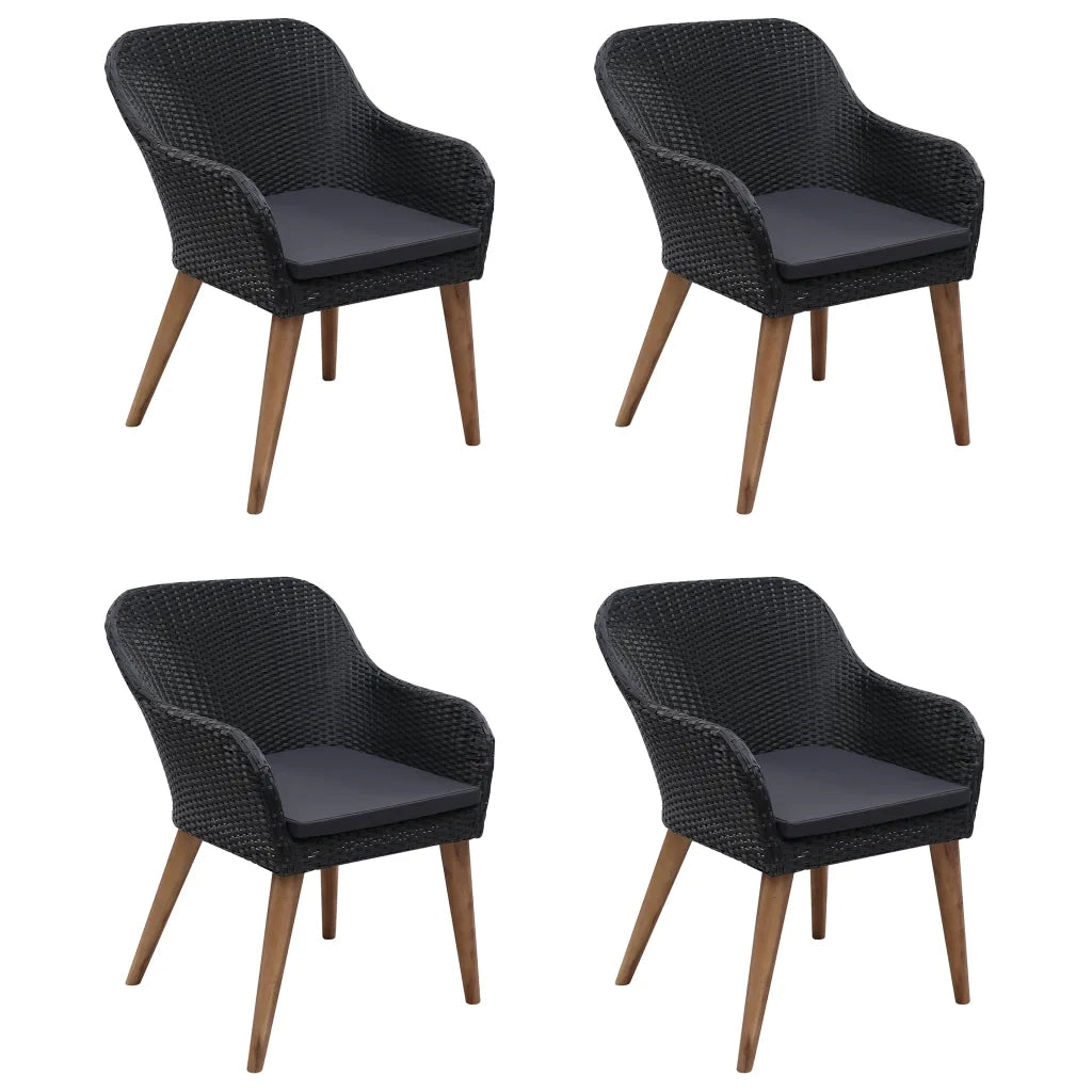 Set Mobili da Pranzo per Giardino 5 pz Nero 3067824