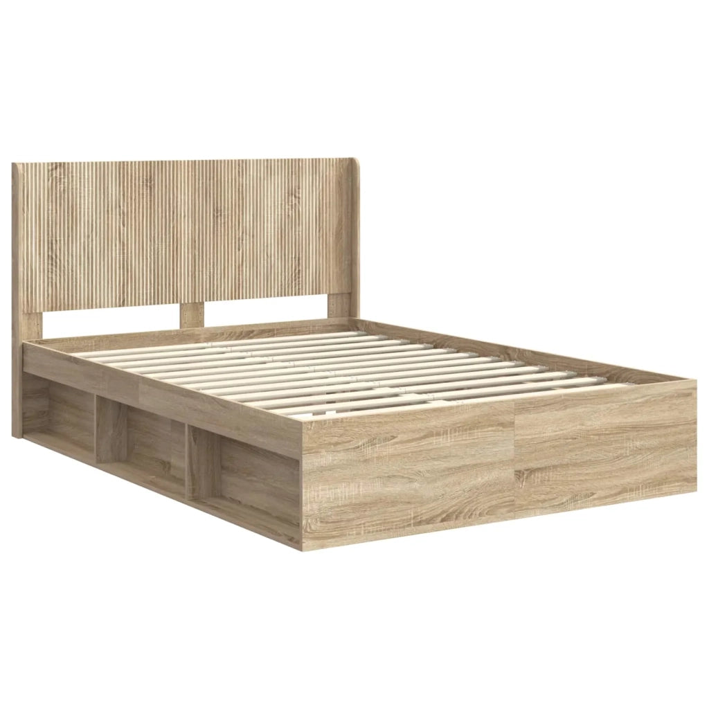 Letto da camera | Struttura del letto con stoccaggio e testata 3 pcs