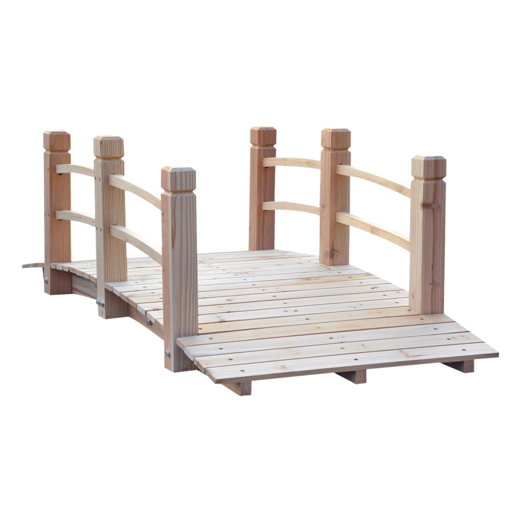 Ponte da giardino in legno con ringhiera ¨C Minimal ¨C 152.5x67x48 cm