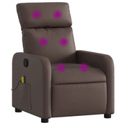 Poltrona Massaggiante | Sedia Relax Reclinabile marrone in Similpelle