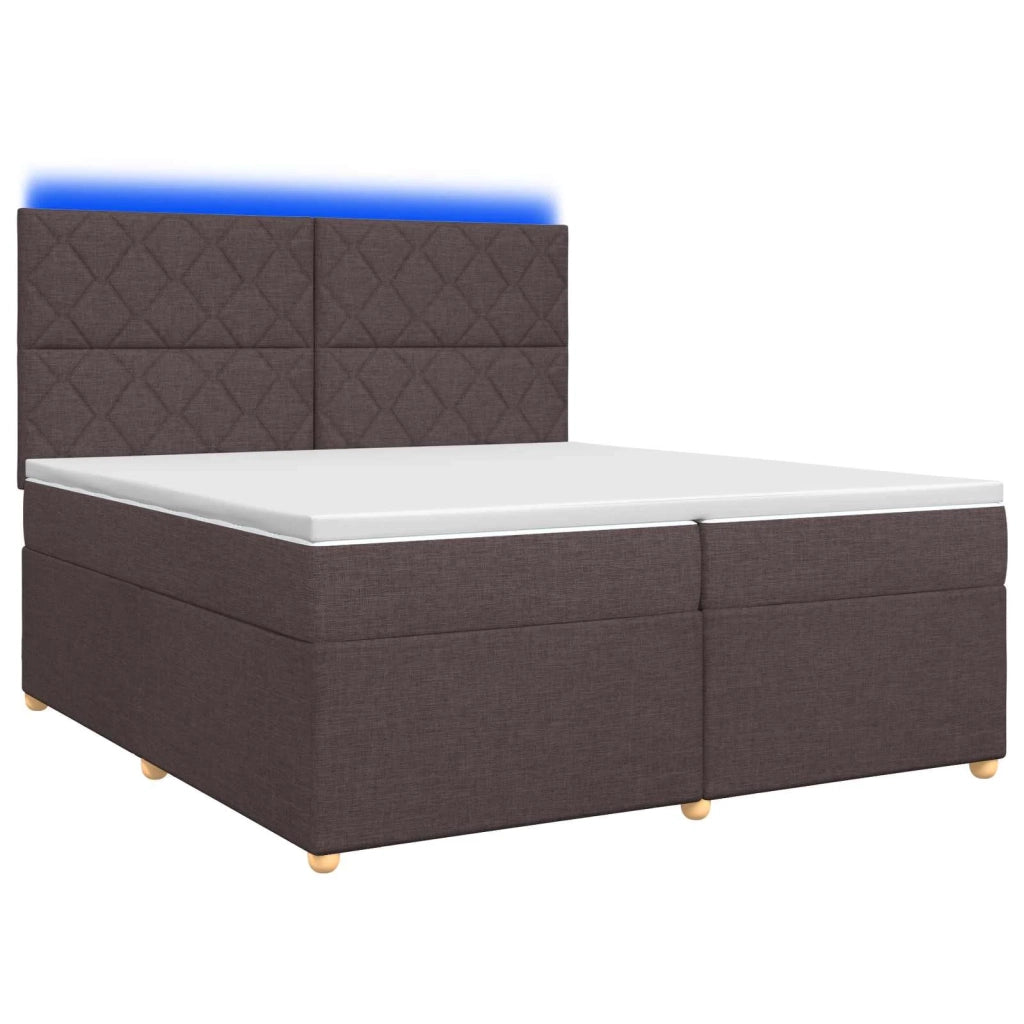 Letto box spring con materasso Marrone Scuro 200 x 200 cm 3455437