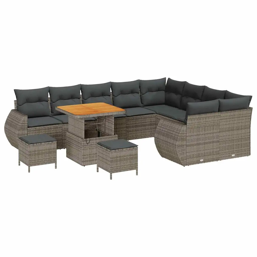 Set Divano da Giardino 12 pcs Grigio polyrattan 3361913