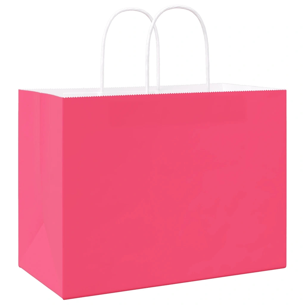 Sacchetti di Carta 250 pz con Manici Rosa 32x17x25 cm 4101677