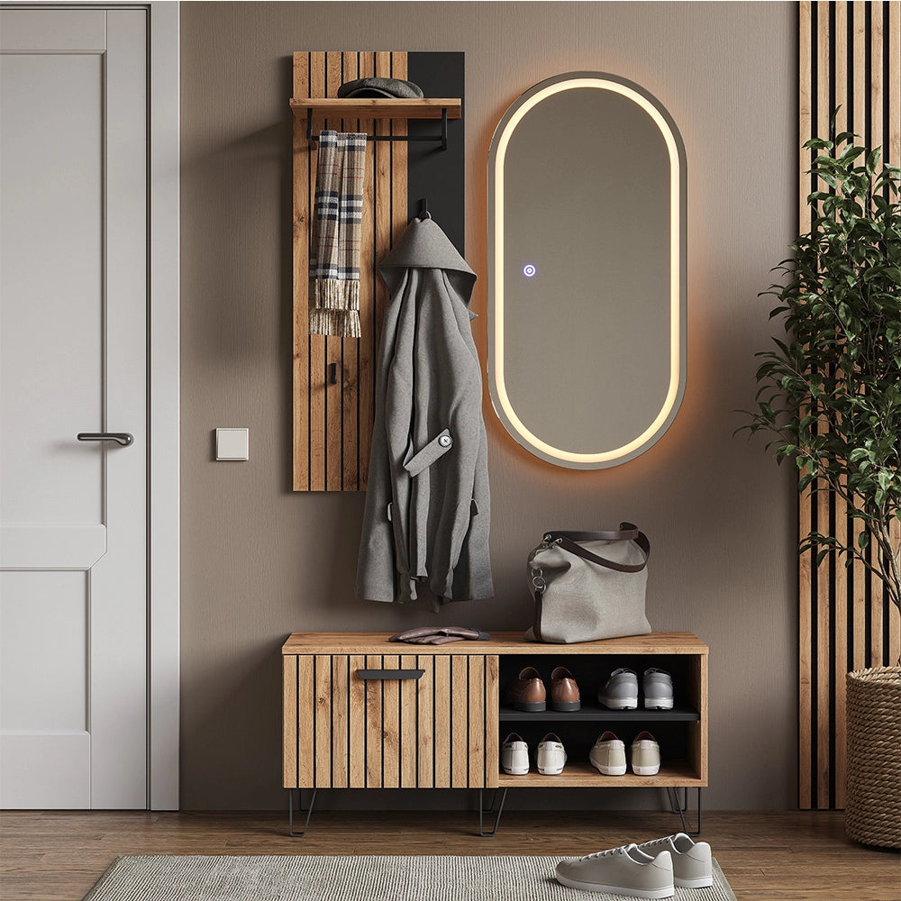 Vicco Scarpiera Quercia Wotan 59.8 x 100 cm con 2 scomparti
