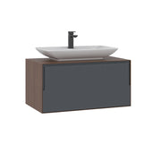 Mobile lavabo "Craft 80" - 80 x 50 x 40 cm - Noce / Antracite