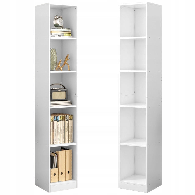 Alta libreria bianca per libri e raccoglitori, ufficio, salotto, loft, 182 cm