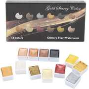 Set di acquarello a guazzo 12 colori - pigmenti aquarelli - alta pigmentazione - facile da utilizzare - adatto per principianti - bell'imbottitura - acquerello a guazzo
