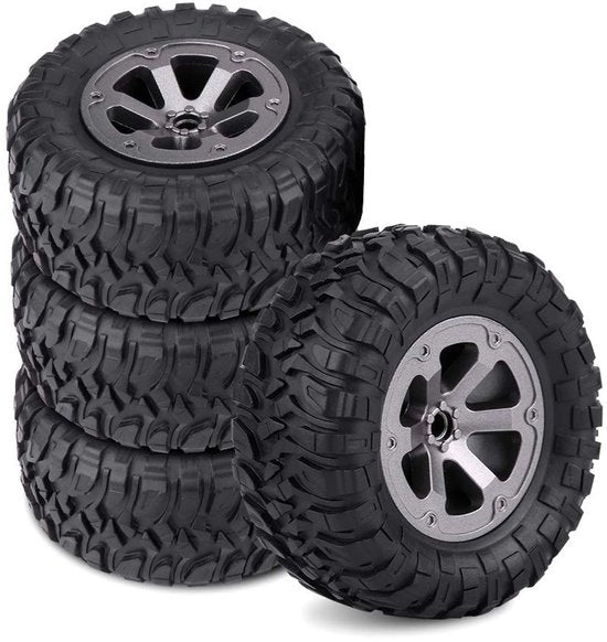 Set di Cinghie Antiscivolo 4 pezzi - Cinghie Antiscivolo in Gomma - Ruote di Scorrimento in Gomma - Componente Auto RC - Grande Presa - Adatto per Crawler 1/16