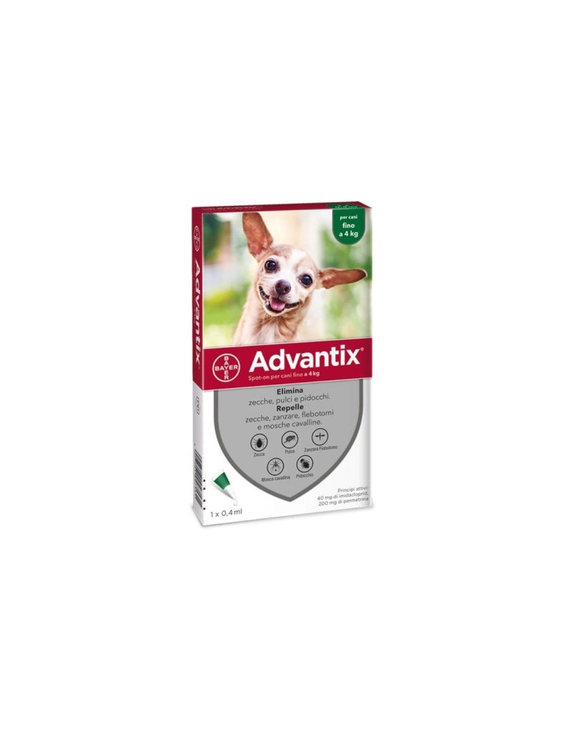 ADVANTIX SPOT ON 4 PIPETTE CANI  0- 4 KG