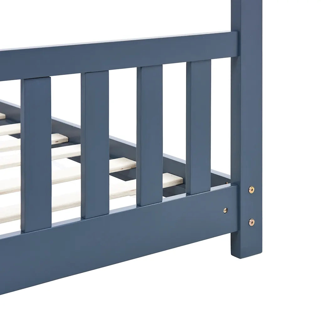 Giroletto per Bambini-Struttura Letto Bambini Grigio in Legno Massello di Pino 80x160cm 157982