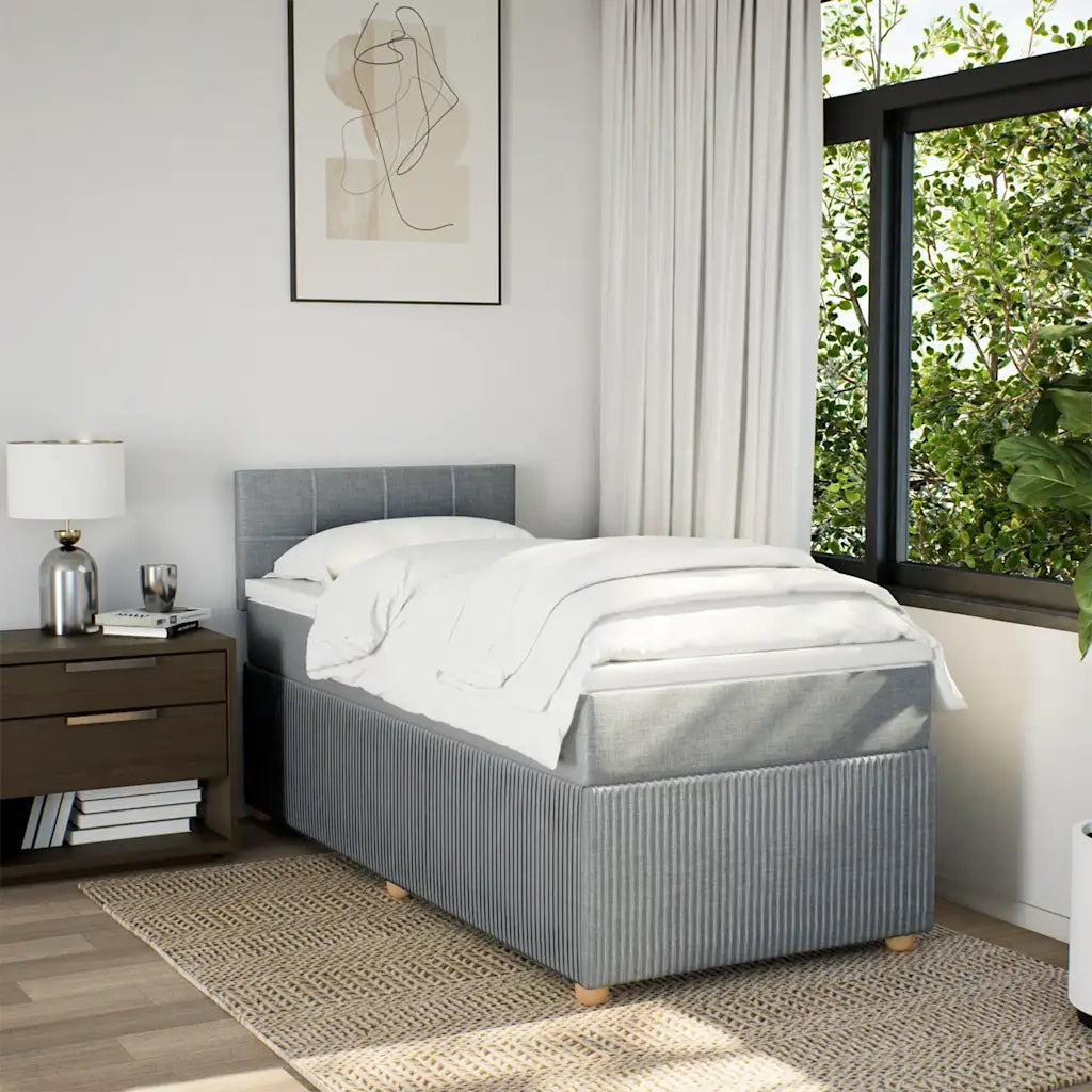 Giroletto a Molle con Materasso Grigio Chiaro 90x200 cm Tessuto 3289639
