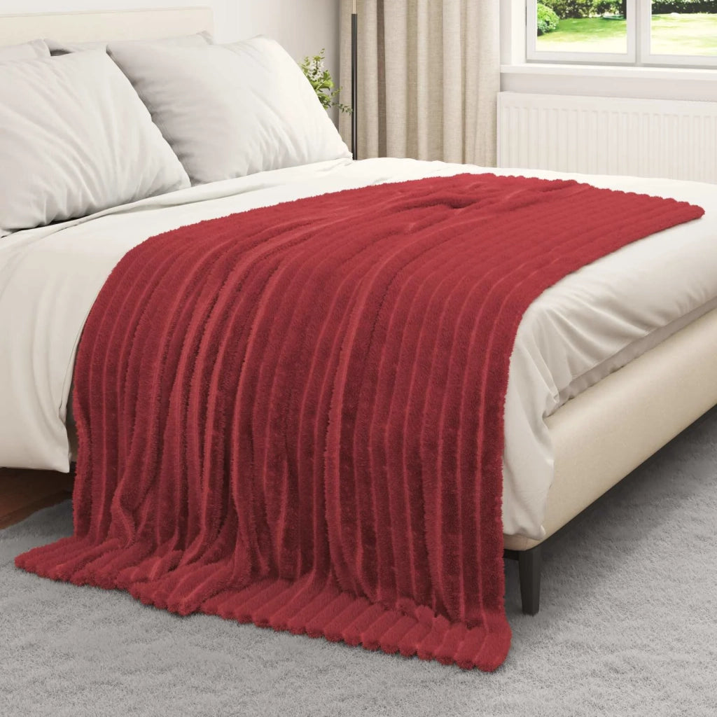 Coperte da Pile 6 pz Rosso Bordeaux 200 x 150 cm Panno