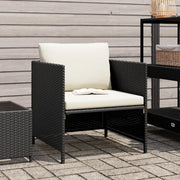 Poltrona da Giardino con Cuscini in Polyrattan Nero 313510