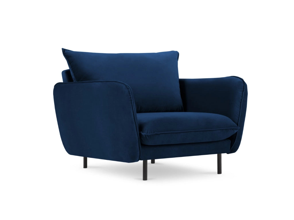 Cosmopolitan Design - Poltrona "Vienna" in velluto blu reale 