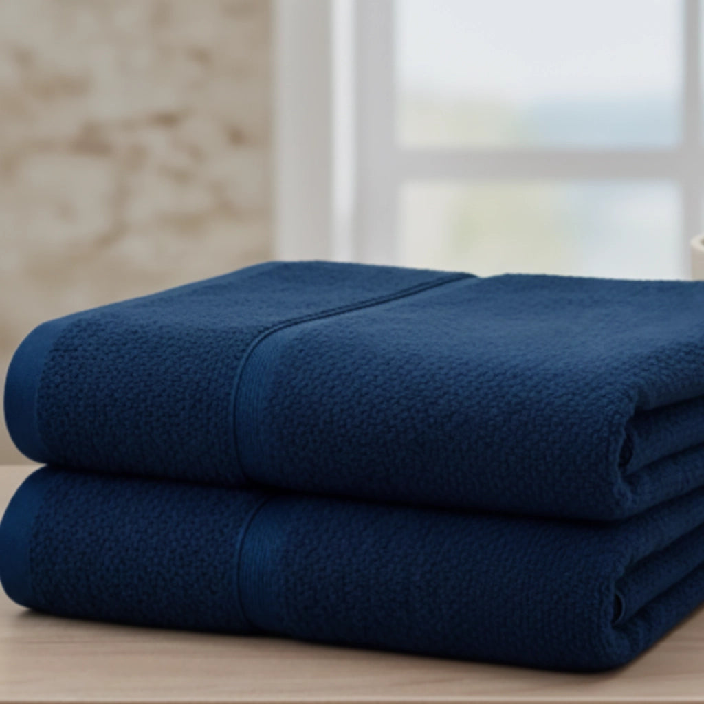Sanonefa, set di Asciugamani 100% Cotone set da 2, blu