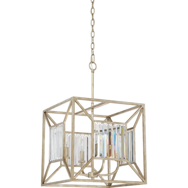 Lampada a sospensione Lakeside Quoizel oro 4xE14 cristallo