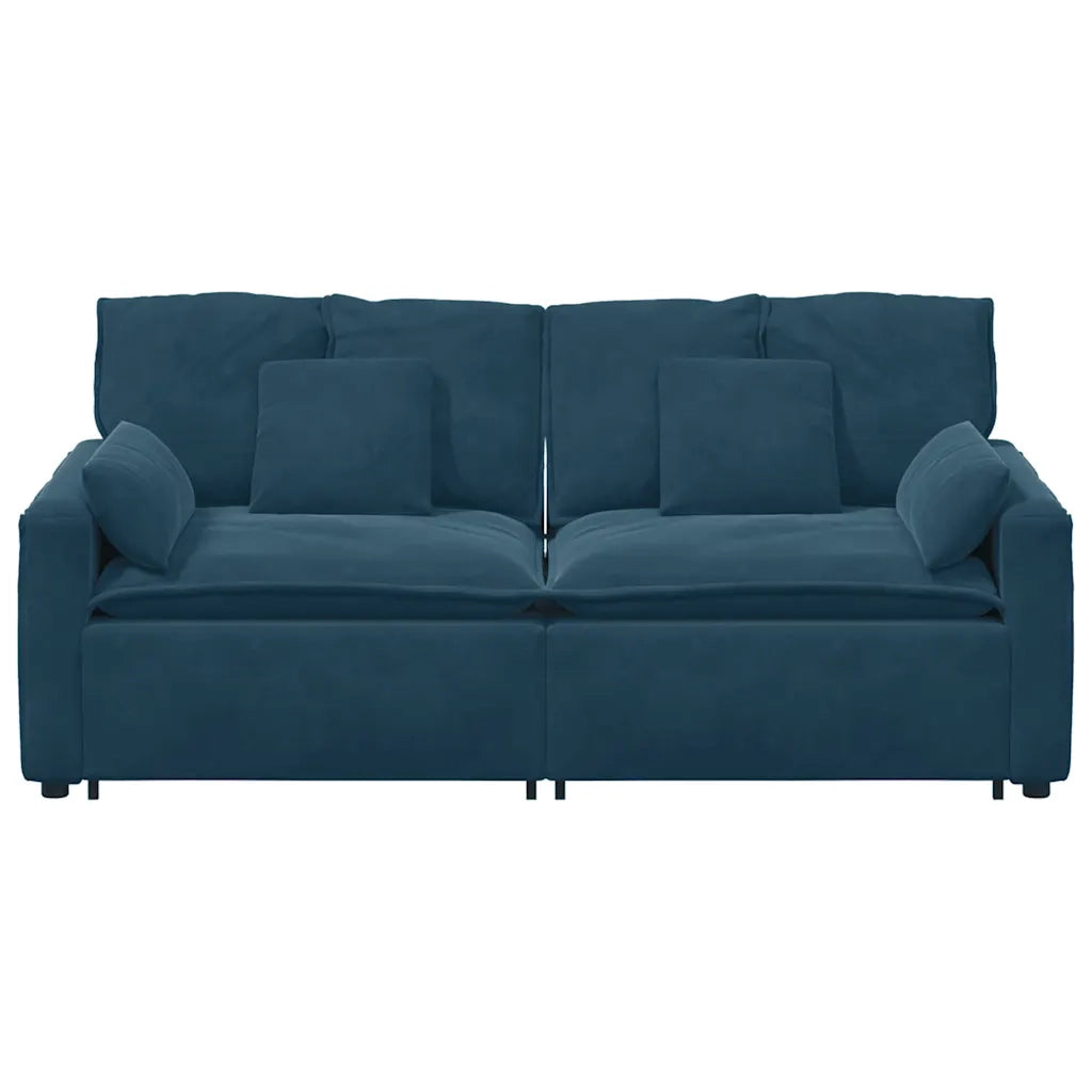 Divano Modulare con Cuscini Blu 3321128