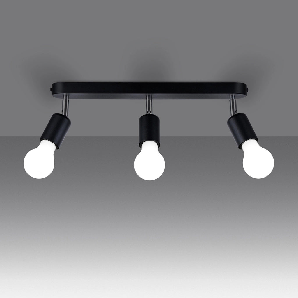Lampada a soffitto FORNES 3 nero
