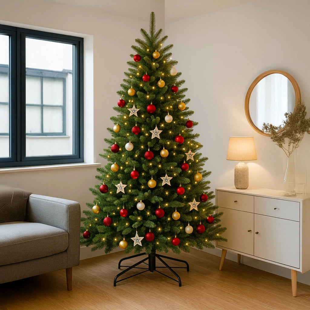 Amstel - Albero di Natale Tradizionale in PE e PVC Ø152x240H, 2530 Punte