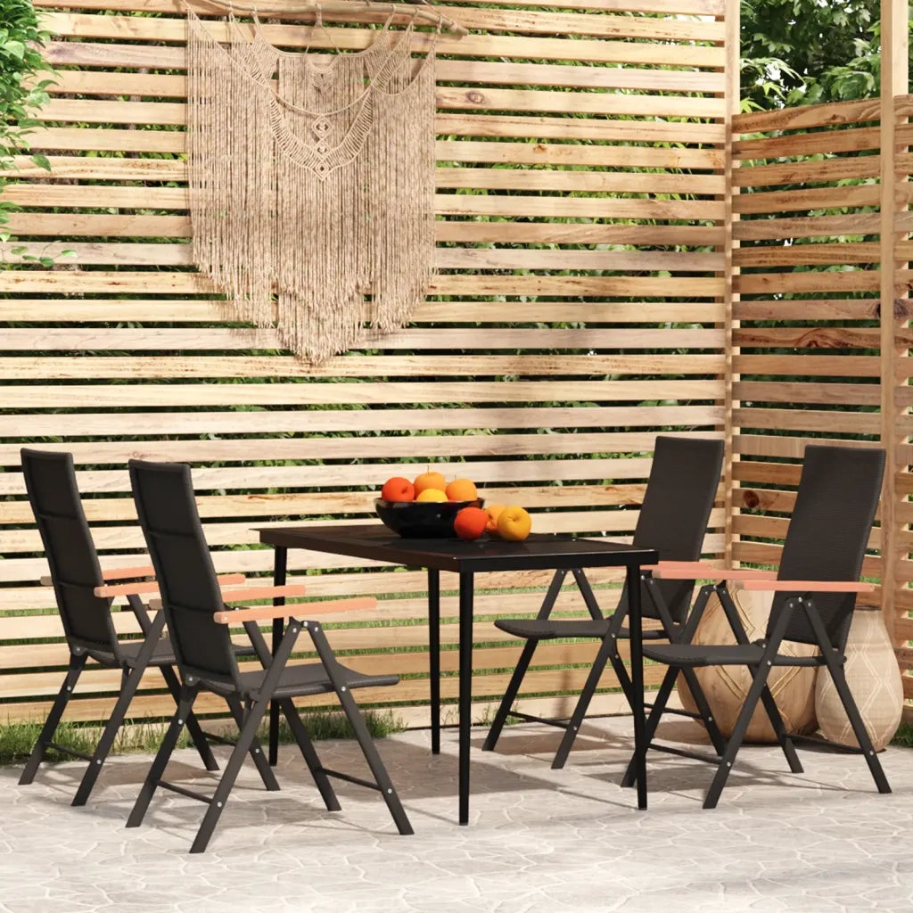 Set da Pranzo da Giardino 5 pz Nero 3099121
