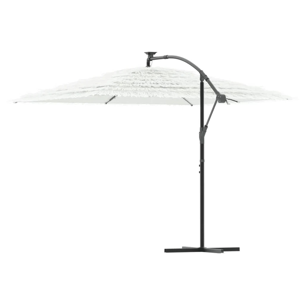 Ombrellone da giardino in poliestere con palo in acciaio 290 x 290 x 238 cm robusto moderno protezione UV bianco 02_0056384