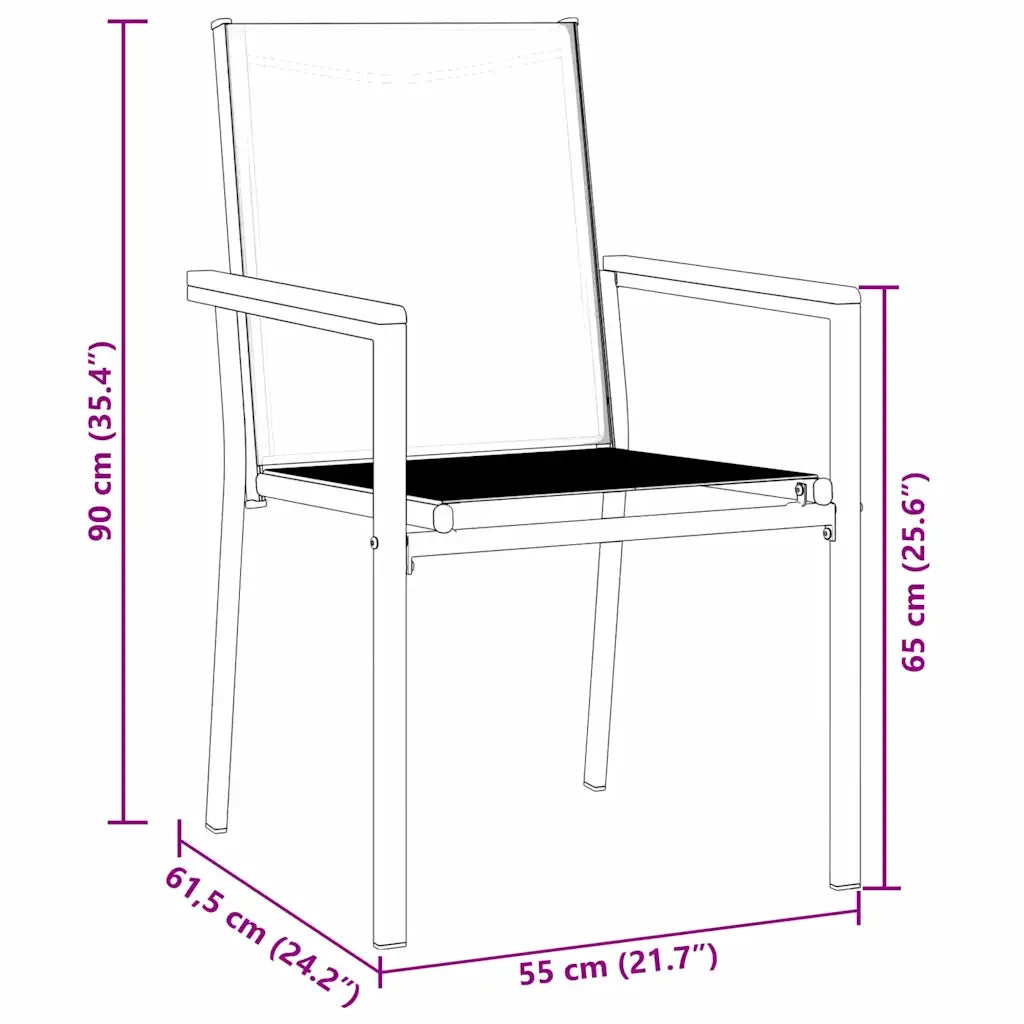 Set da Pranzo per Giardino 5 pcs Nero 3379088