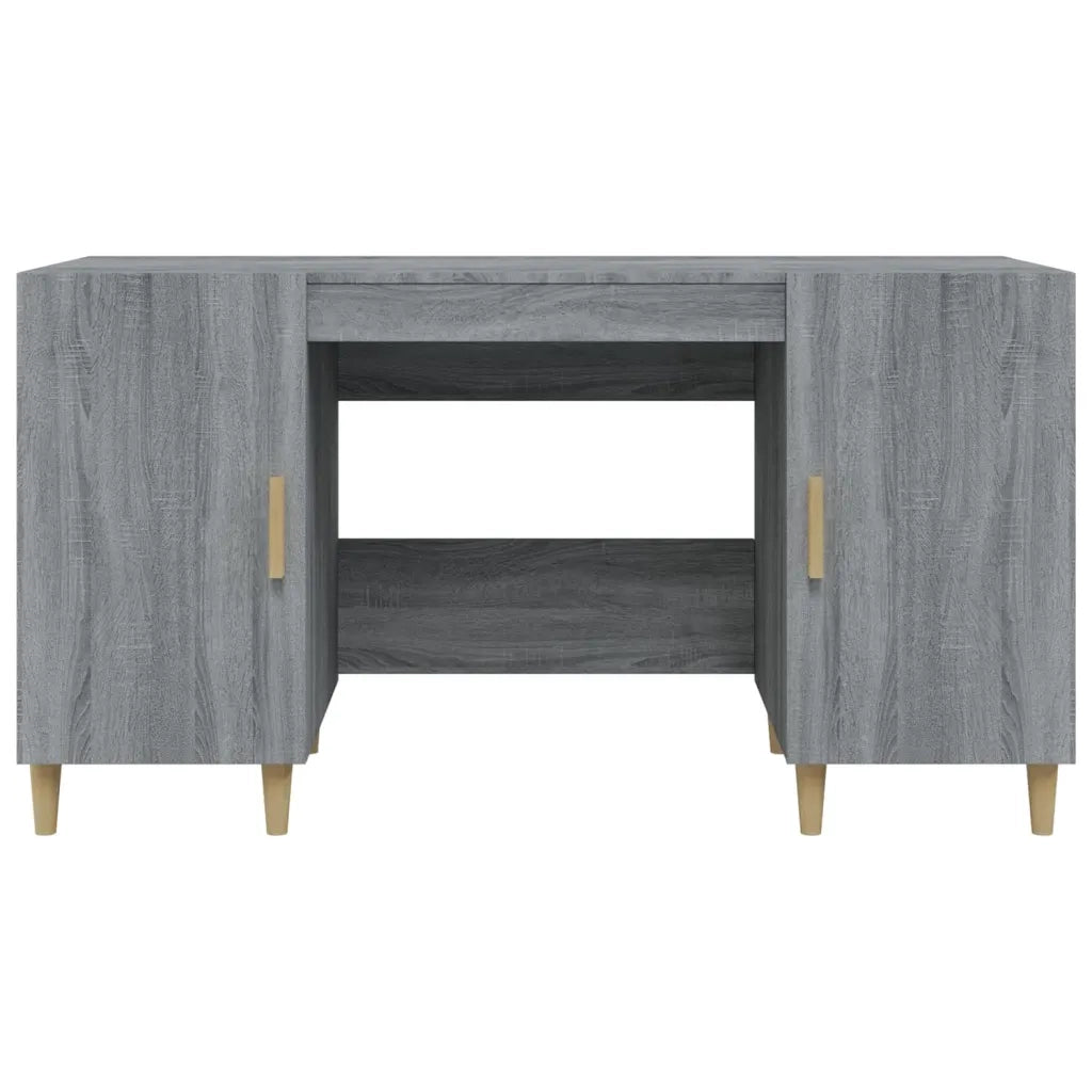 Scrivania | Tavolo da Ufficio Grigio Sonoma 140x50x75 cm in Legno Multistrato