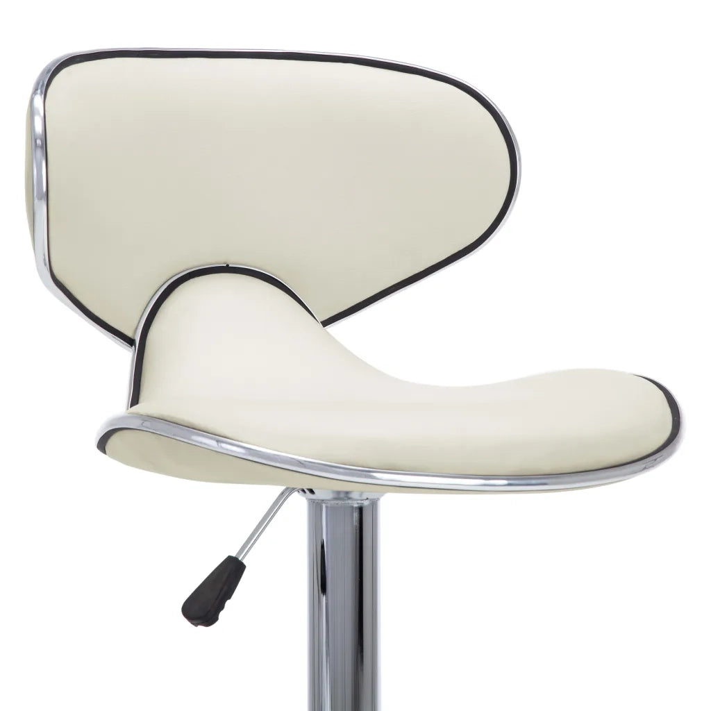 323647  Bar Stools 2 pcs Cream Faux Leather 323647