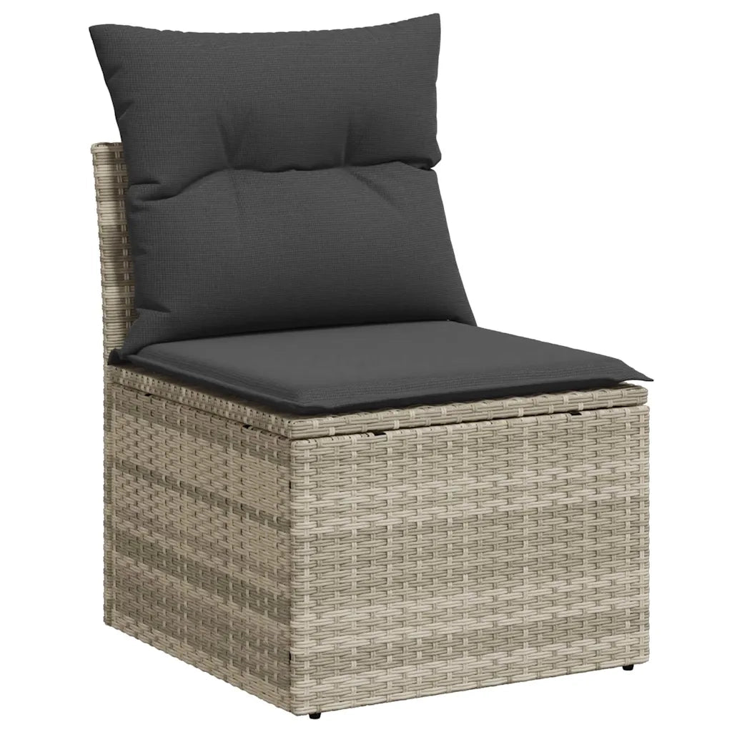 Set Divano da Giardino 6pz con Cuscini Grigio Chiaro Polyrattan 3222501