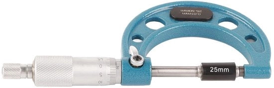 Micrometro per misurazioni esterne alta precisione - Acciaio inossidabile - Strumento di misura - Progettazione portatile - Intervallo di misura 25-50 mm - Precisione 0,01 mm - Micrometro
