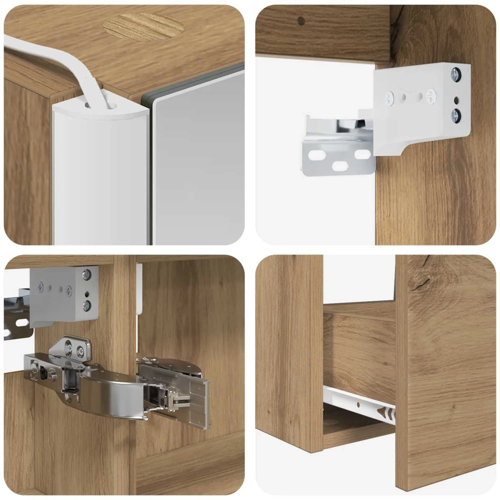 Set di mobili per il bagno 4 pz Rovere Artigianale 3406830