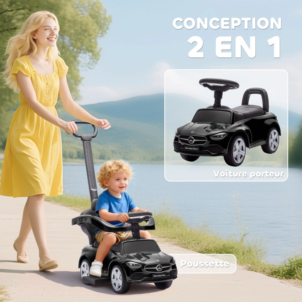 Portagiochi per Bambini Mercedes-Benz ¨C zephmum ¨C Nero 91x40x83 cm