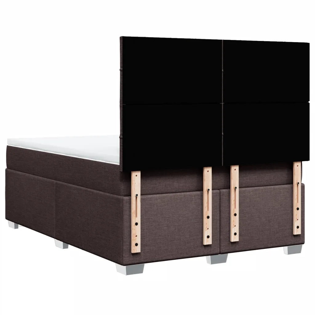 Giroletto a Molle con Materasso Marrone Scuro 160x200cm Tessuto 3290542