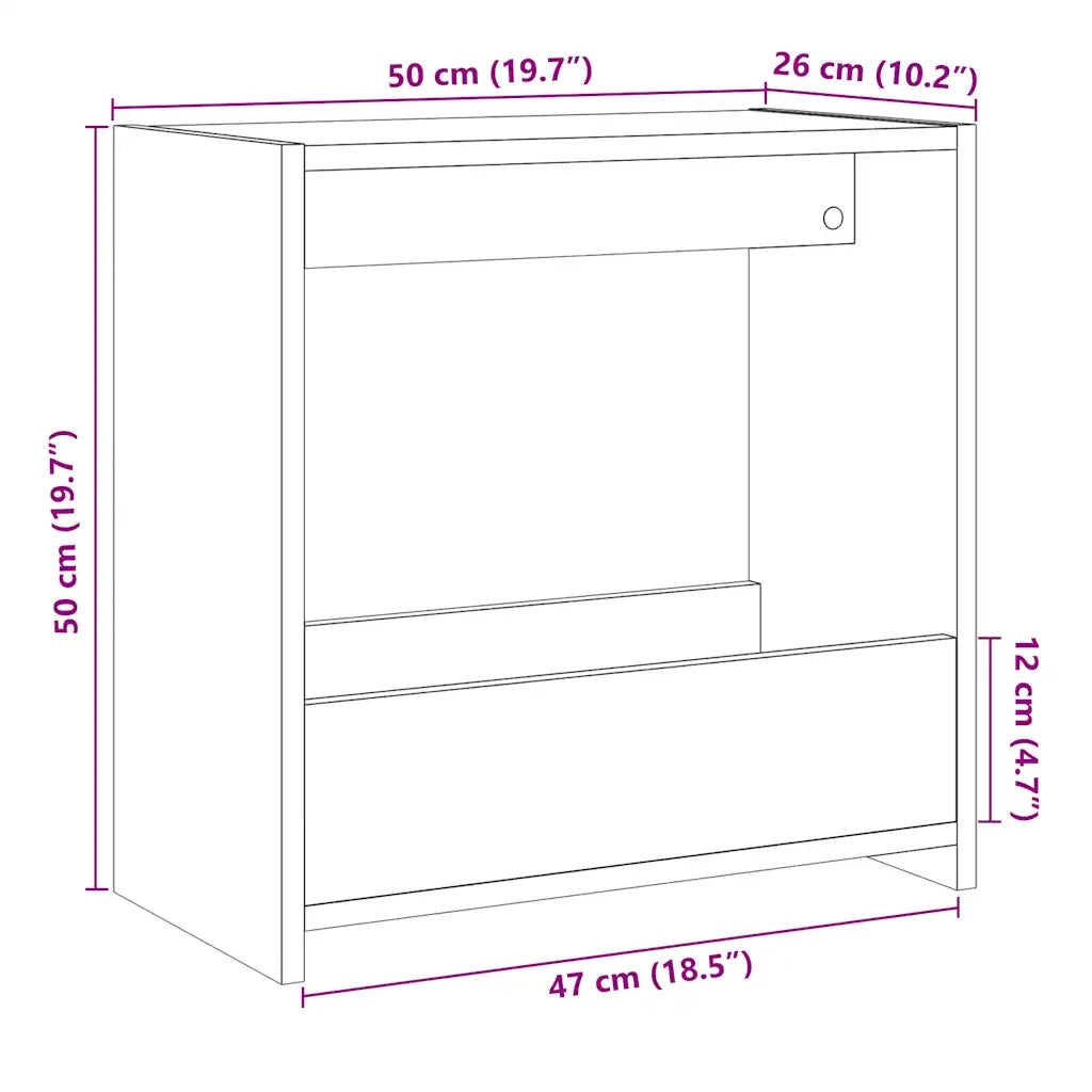 Tavolino-Tavolino da soggiorno-Tavolo Legno Vecchio 50x26x50 cm in Legno Multistrato