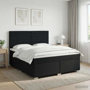 Letto box spring con materasso Nero 160 x 200 cm Tessuto 3453439