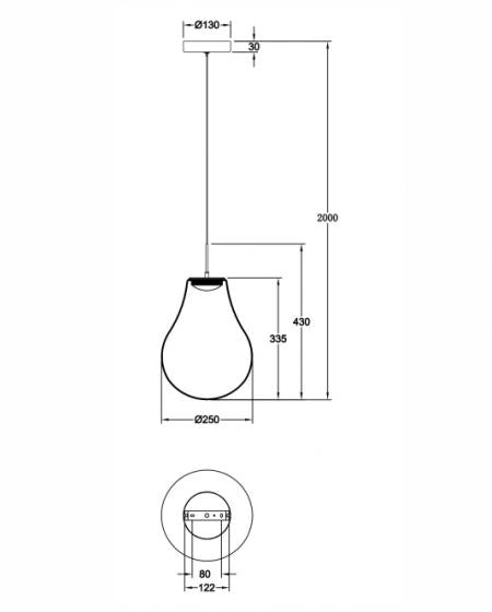 Lampada a sospensione Noa LED 14W 1510lm CCT 2700K-3000K-4000K, dimmerabile a step, struttura in metallo e vetro borosilicato, colore Trasparente