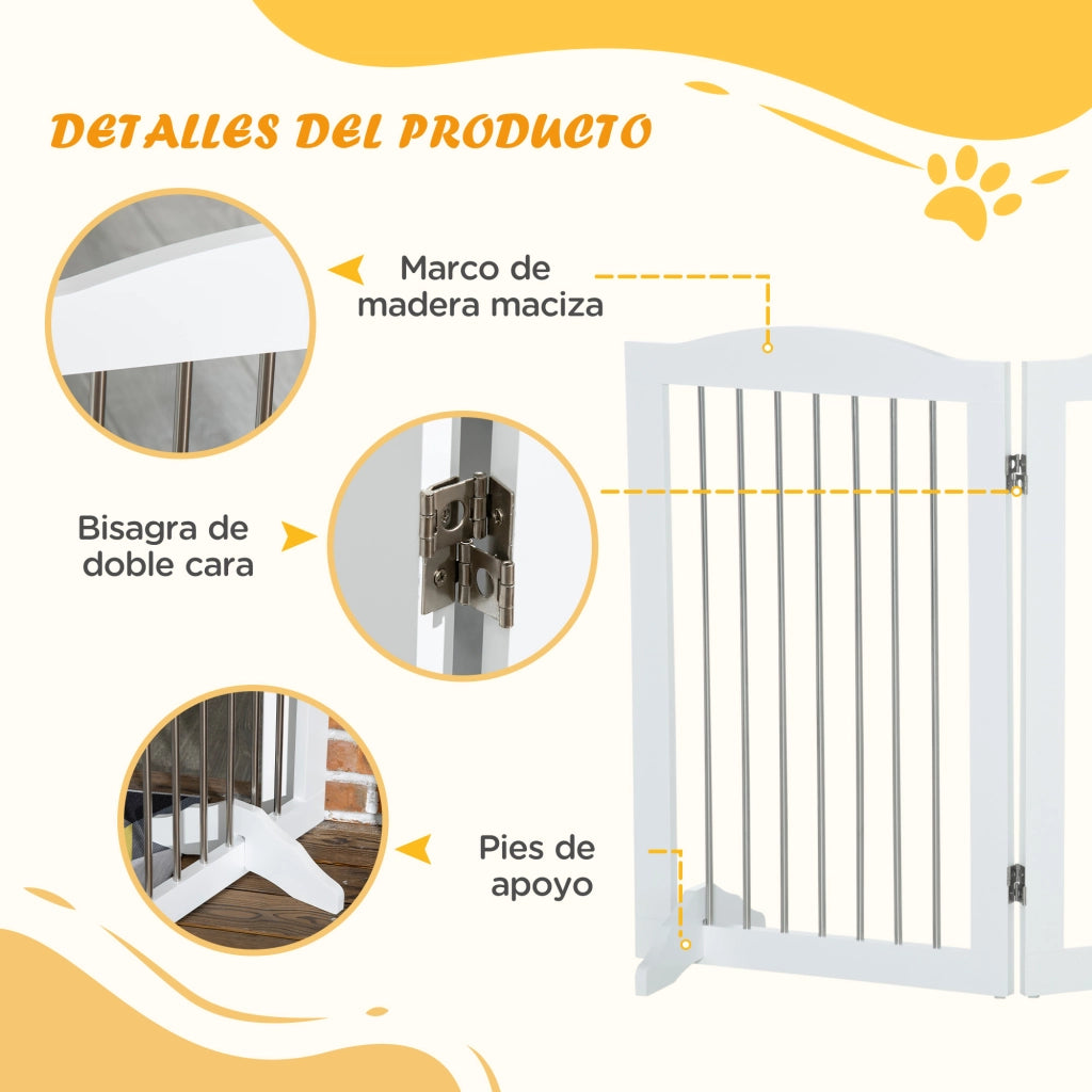Cancello per Cani Pieghevole per Scale e Porte ¨C Minimal ¨C Bianco 154x30x80 cm