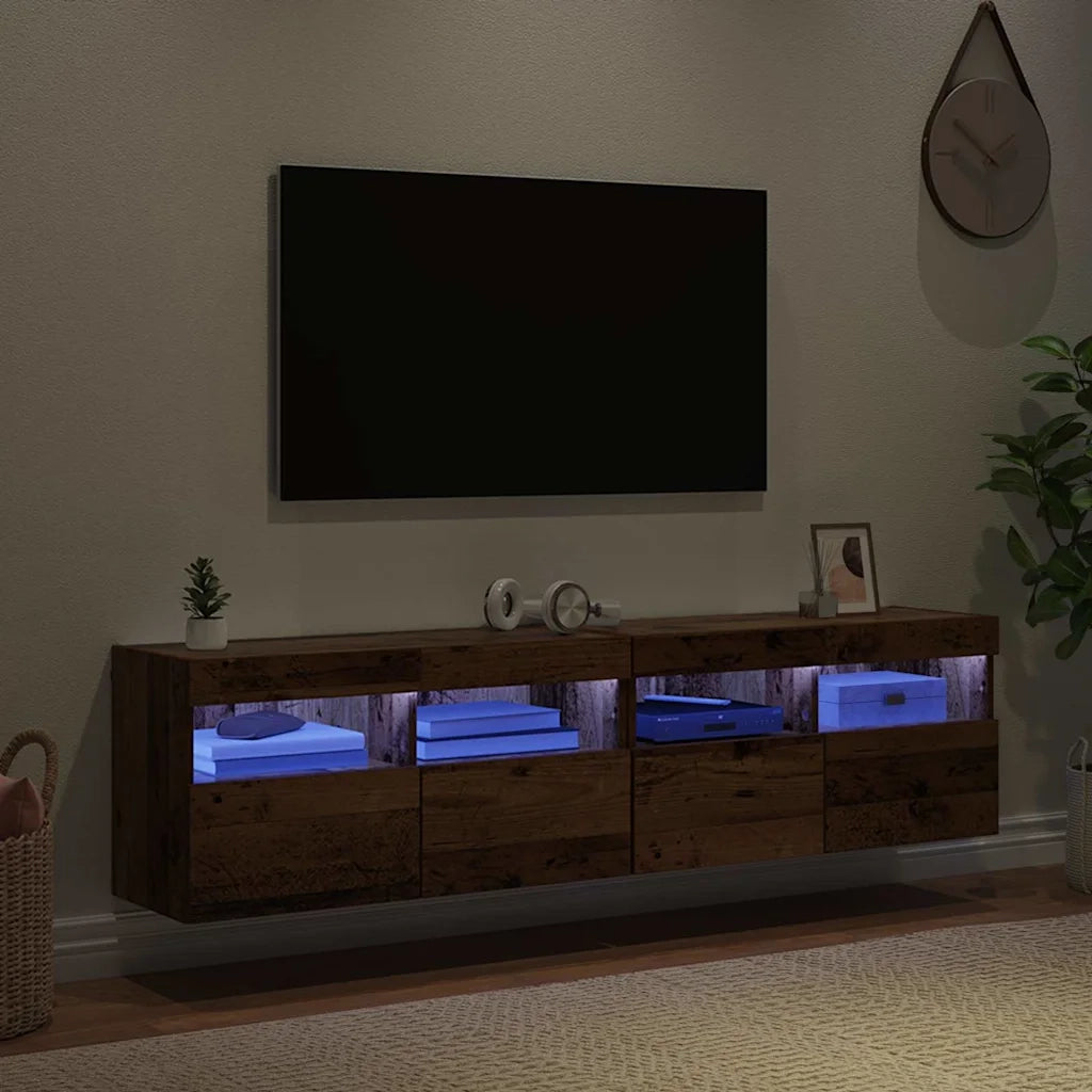 Mobiletti TV da Parete 2 pcs Legno vecchio 80 x 30 x 40 cm 882978