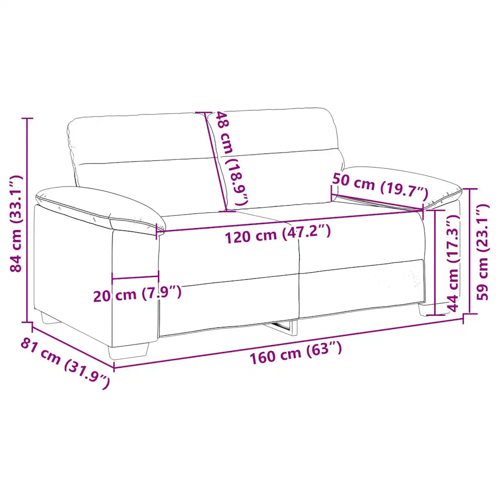 Divano a 2 posti Crema 160x81x84 cm in Similpelle 4105333