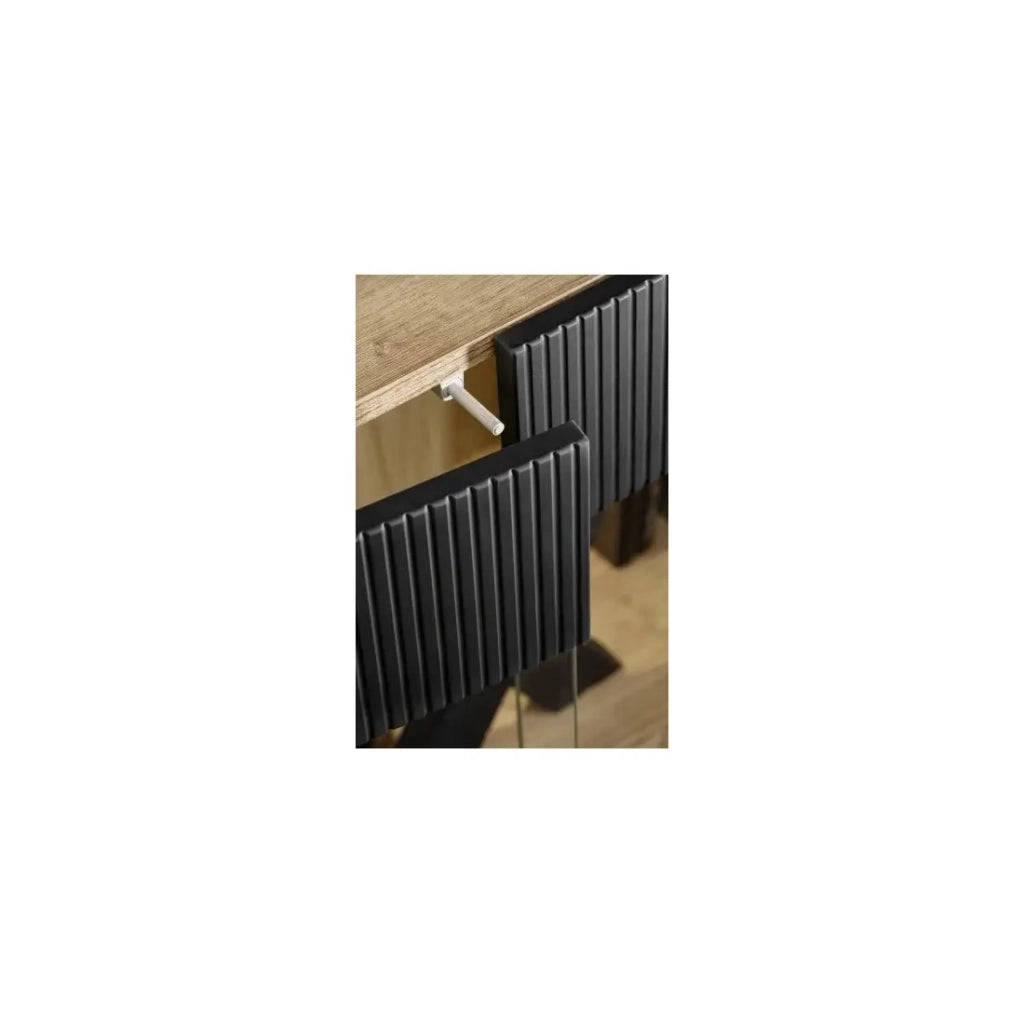 Buffet DOUM – Rovere chiaro e nero – L160 x H93 x P40 cm
