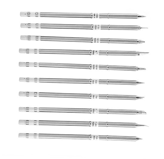 Set di punte per saldatura T12 - sostitutive - termoresistenti - 10 pezzi - ideali per lavori di saldatura - compatibili con FX-951 - duraturi e resistenti.